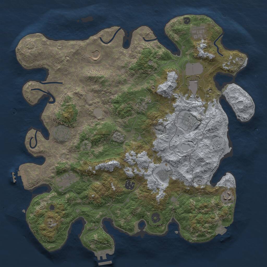 Rust Map: Procedural Map, Size: 4000, Seed: 51703, 17 Monuments