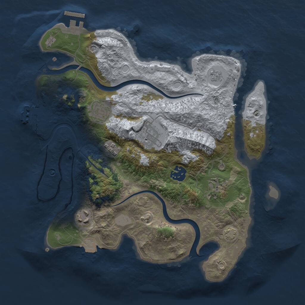 Rust Map: Procedural Map, Size: 3000, Seed: 418592780, 12 Monuments