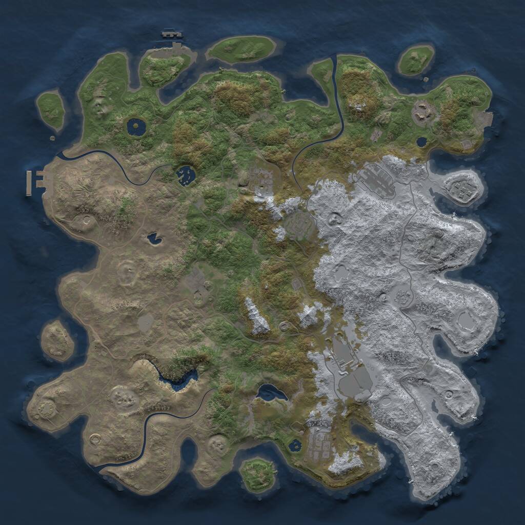 Rust Map: Procedural Map, Size: 4200, Seed: 1350250846, 15 Monuments