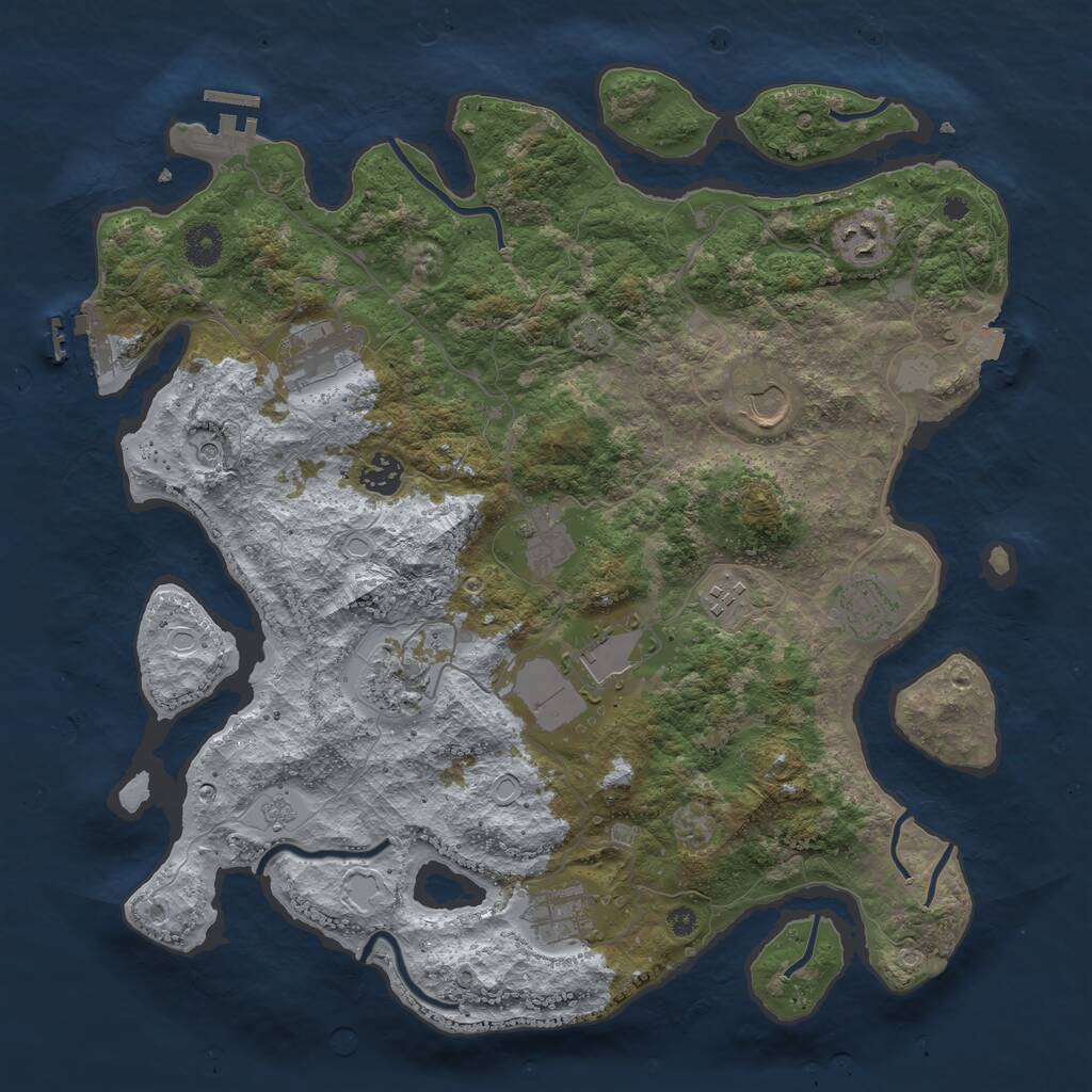 Rust Map: Procedural Map, Size: 3900, Seed: 1680118242, 16 Monuments