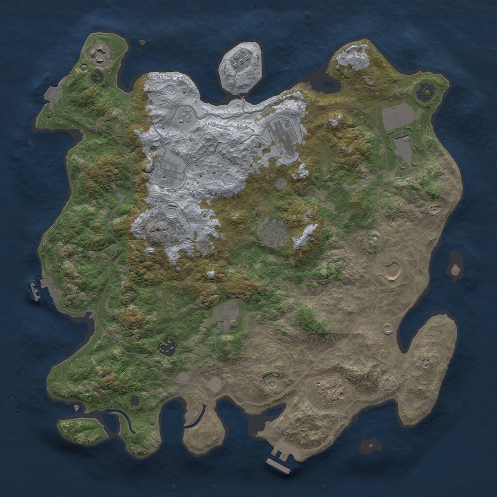 Rust Map: Procedural Map, Size: 4000, Seed: 1003595920, 16 Monuments