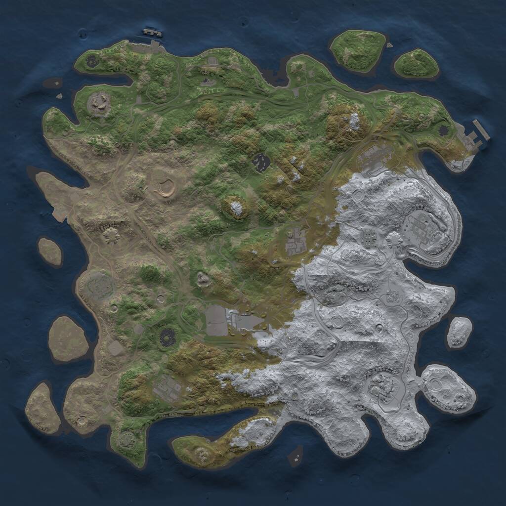 Rust Map: Procedural Map, Size: 4250, Seed: 793981857, 17 Monuments