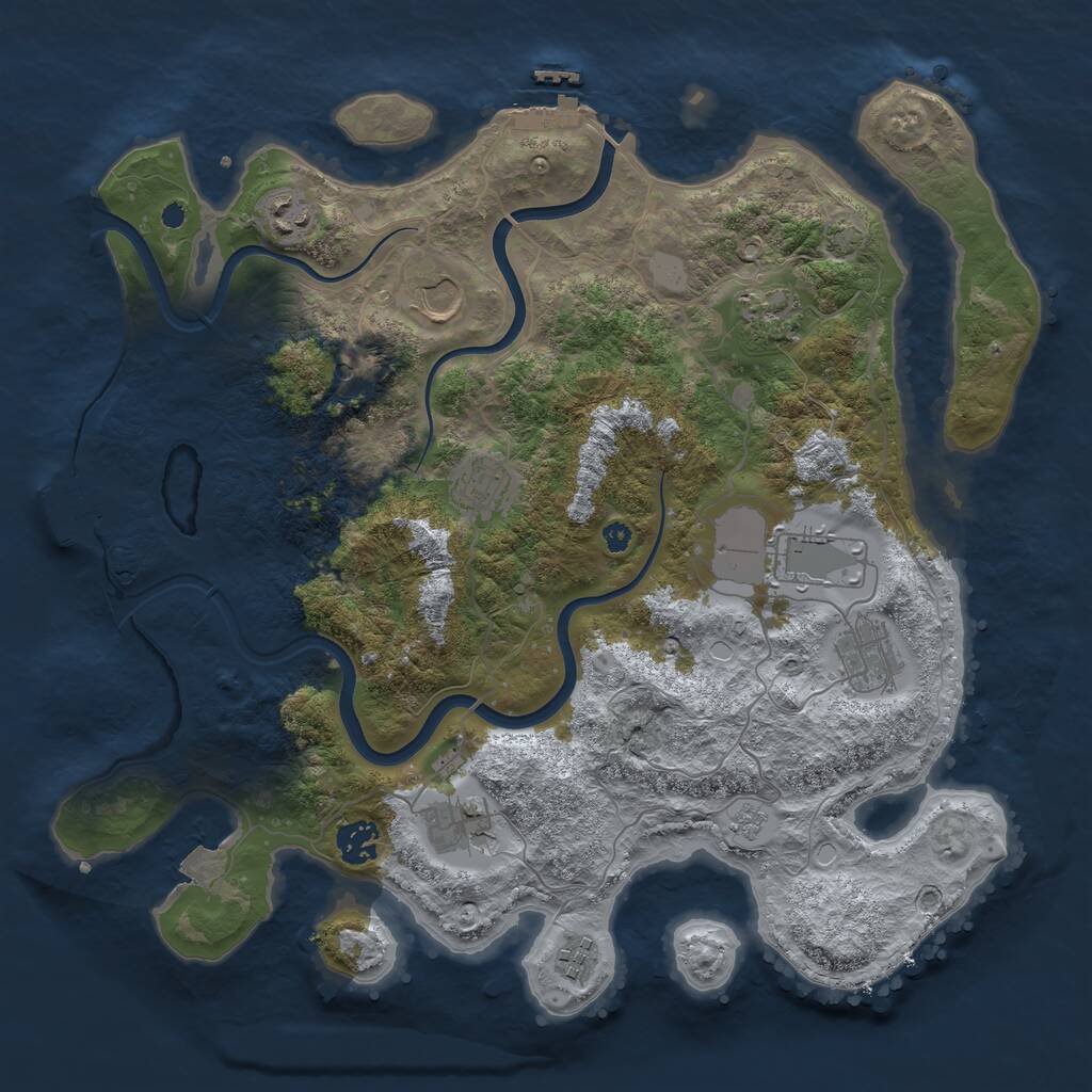 Rust Map: Procedural Map, Size: 3750, Seed: 6461457, 15 Monuments