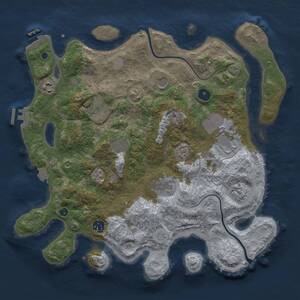 Thumbnail Rust Map: Procedural Map, Size: 3750, Seed: 6461457, 15 Monuments