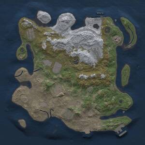 Thumbnail Rust Map: Procedural Map, Size: 3500, Seed: 1790045394, 14 Monuments