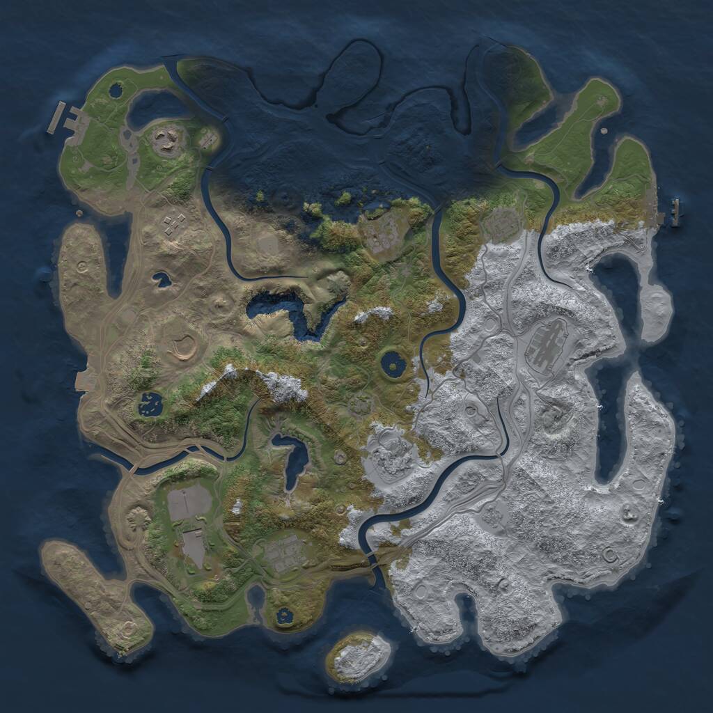 Rust Map: Procedural Map, Size: 4250, Seed: 478694879, 16 Monuments