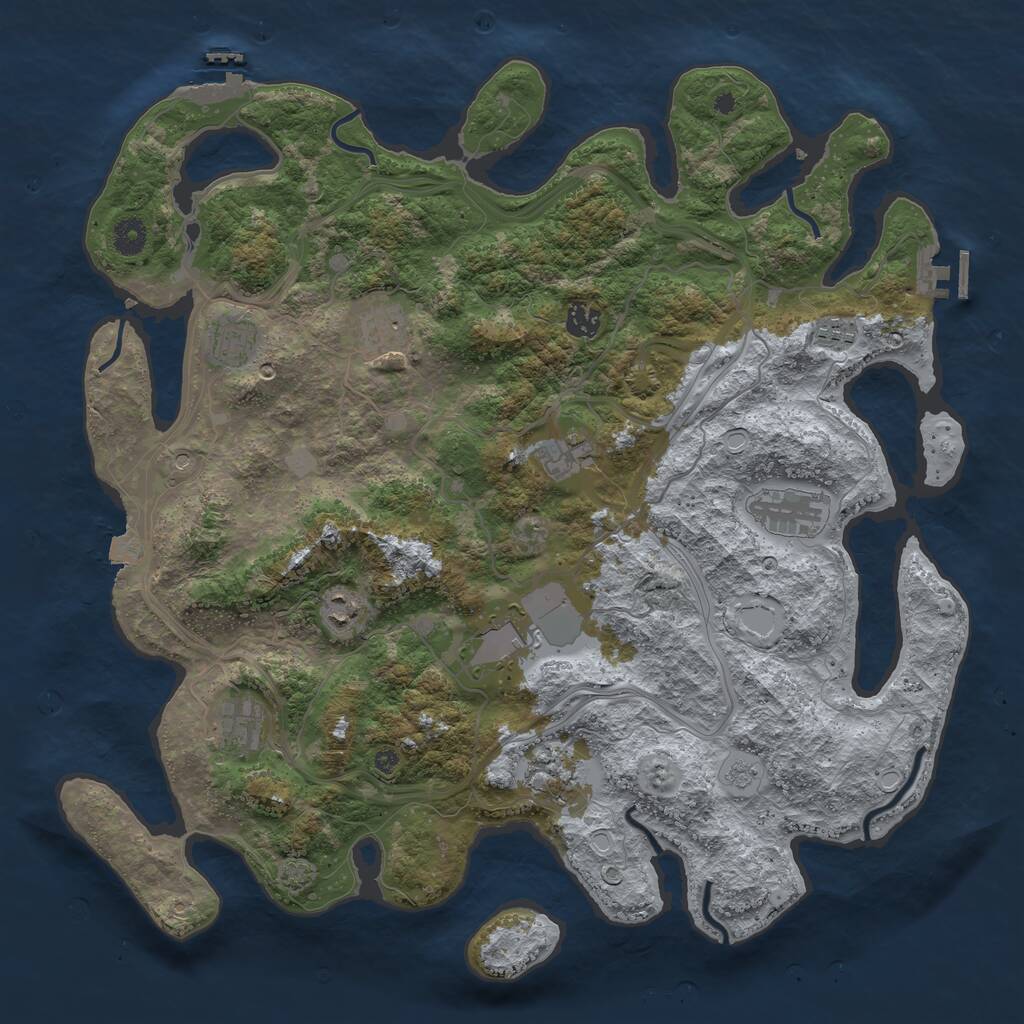 Rust Map: Procedural Map, Size: 4250, Seed: 478694879, 16 Monuments