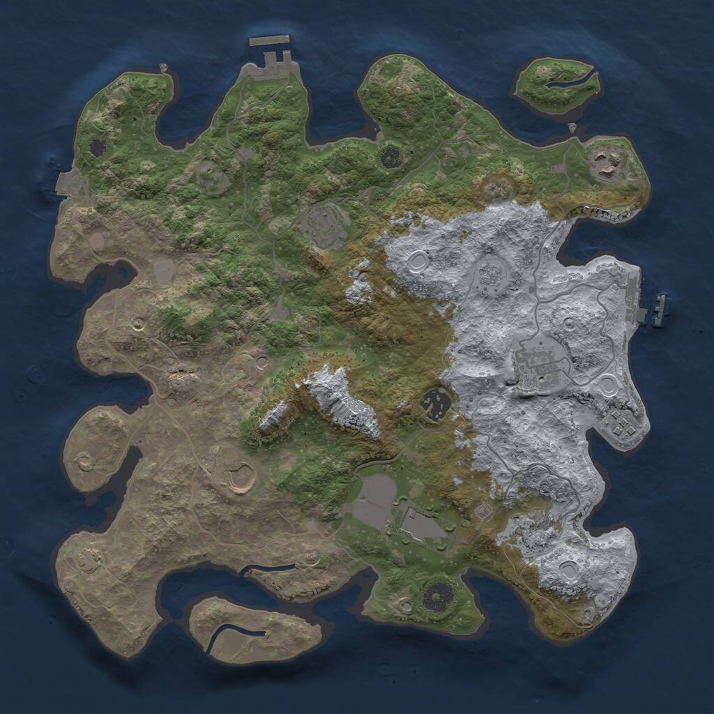 Rust Map: Procedural Map, Size: 3600, Seed: 26924, 14 Monuments