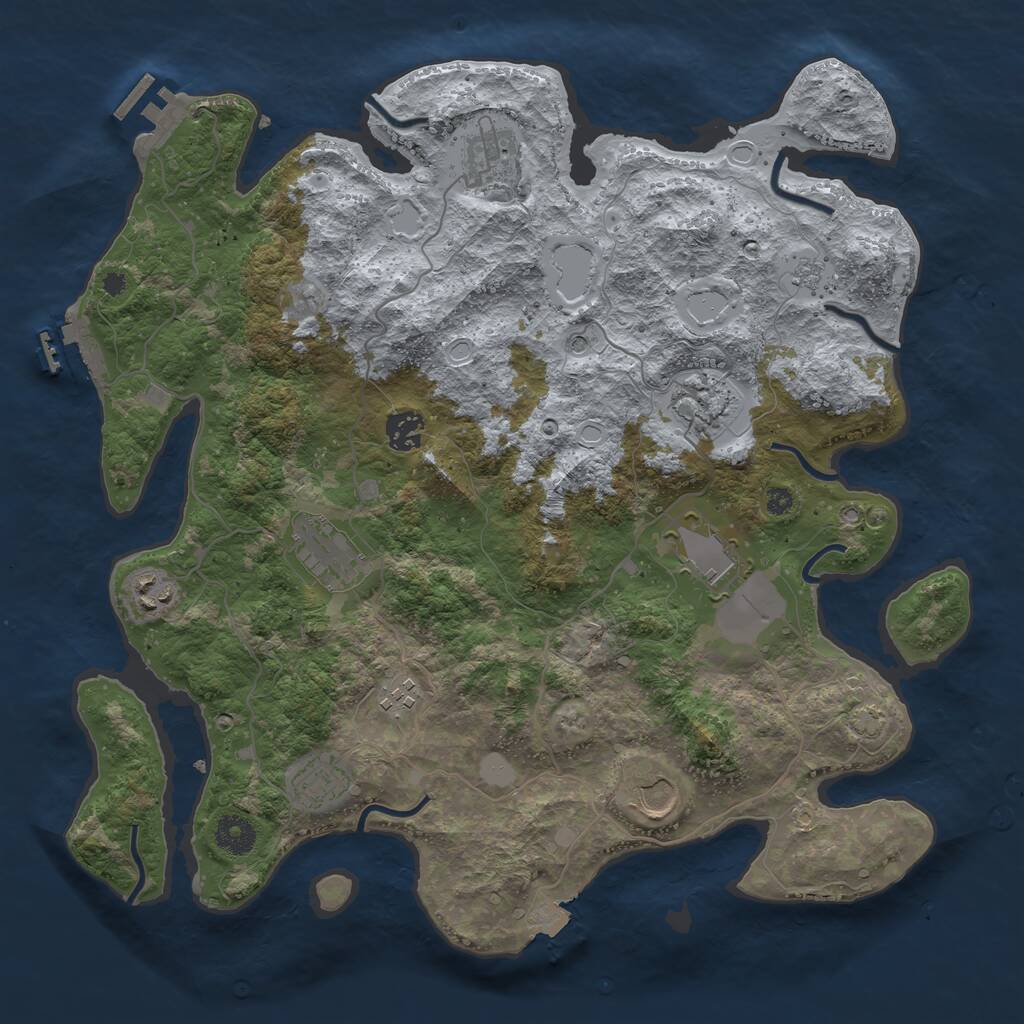 Rust Map: Procedural Map, Size: 3800, Seed: 62947461, 15 Monuments