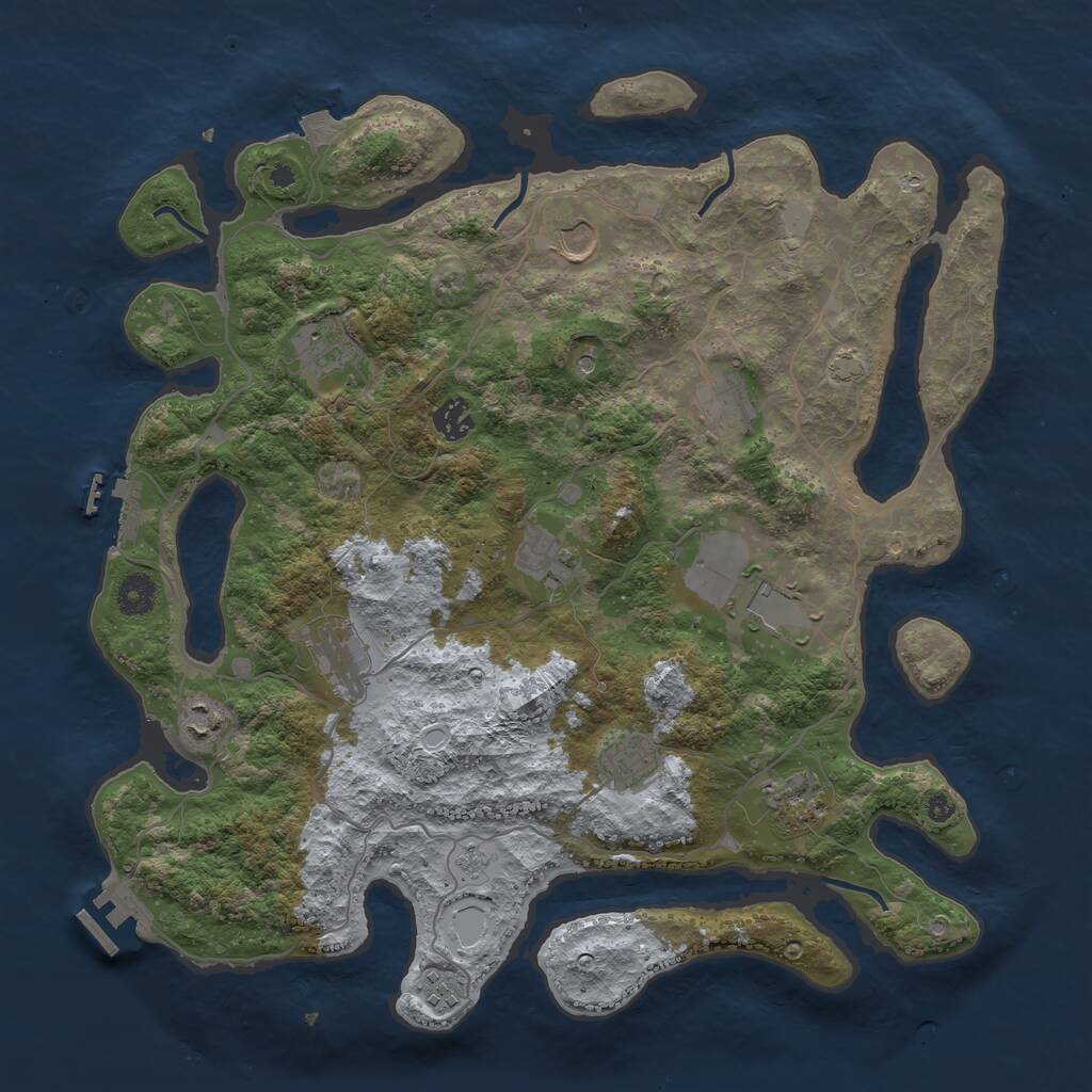 Rust Map: Procedural Map, Size: 4000, Seed: 1630003769, 17 Monuments