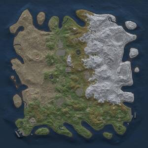 Thumbnail Rust Map: Procedural Map, Size: 4500, Seed: 325739555, 17 Monuments