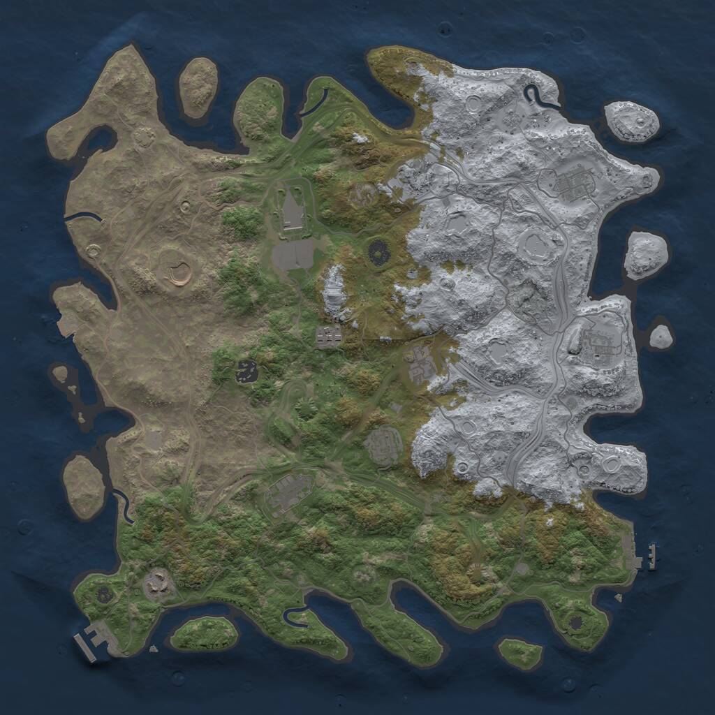 Rust Map: Procedural Map, Size: 4500, Seed: 325739555, 17 Monuments