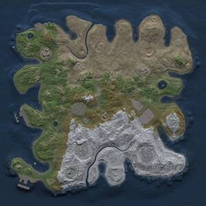 Thumbnail Rust Map: Procedural Map, Size: 3500, Seed: 1257159174, 13 Monuments