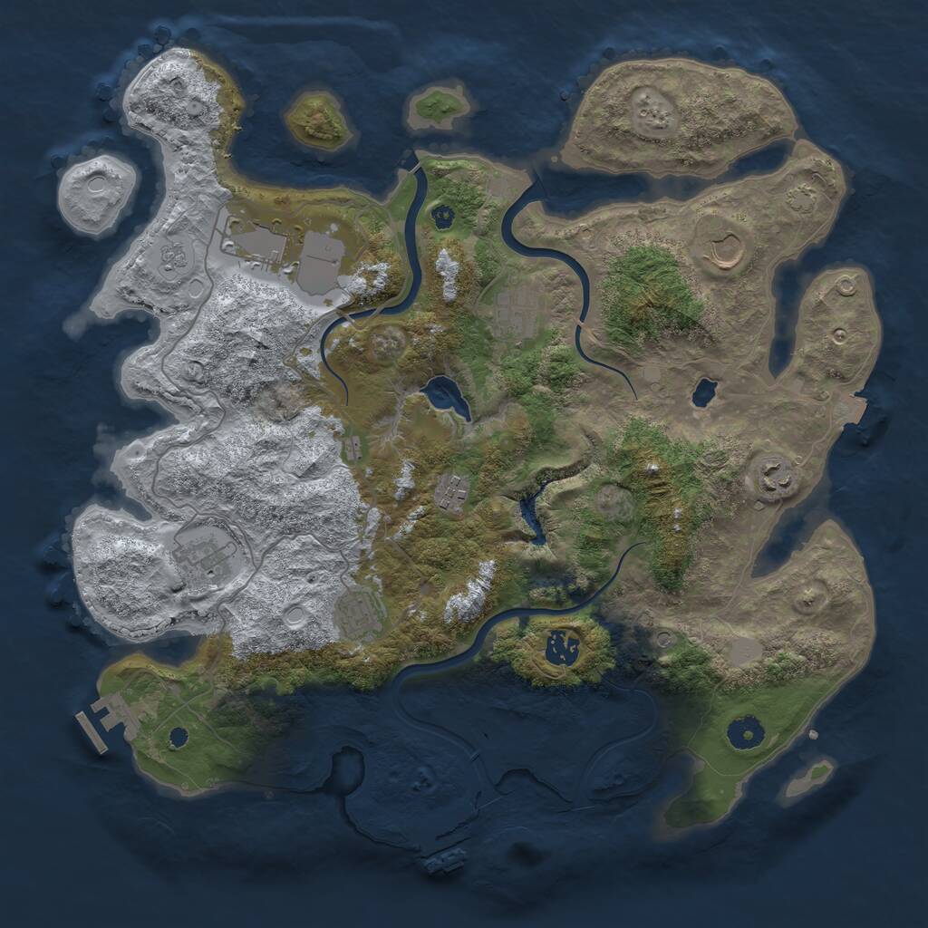 Rust Map: Procedural Map, Size: 4000, Seed: 863906590, 14 Monuments
