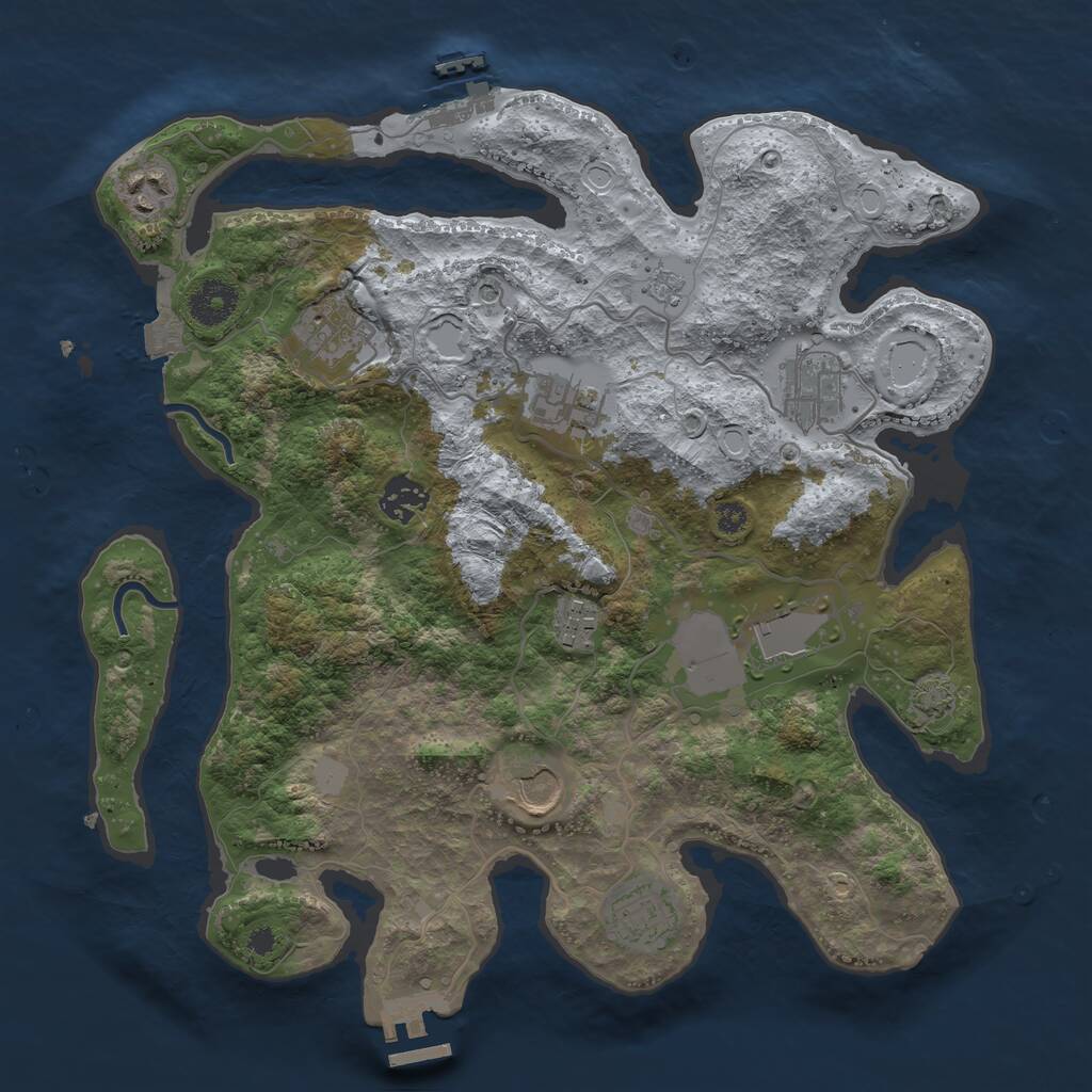 Rust Map: Procedural Map, Size: 3500, Seed: 507265306, 15 Monuments