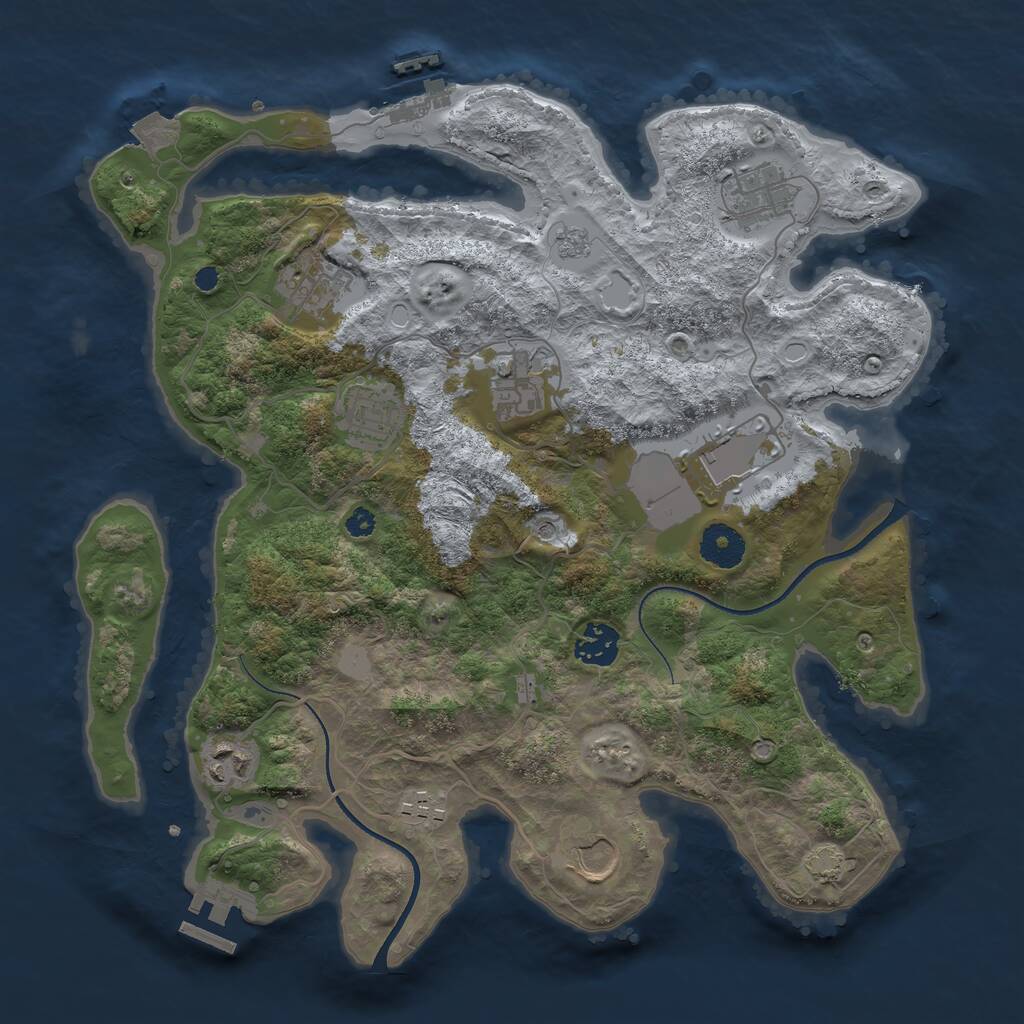 Rust Map: Procedural Map, Size: 3500, Seed: 507265306, 15 Monuments