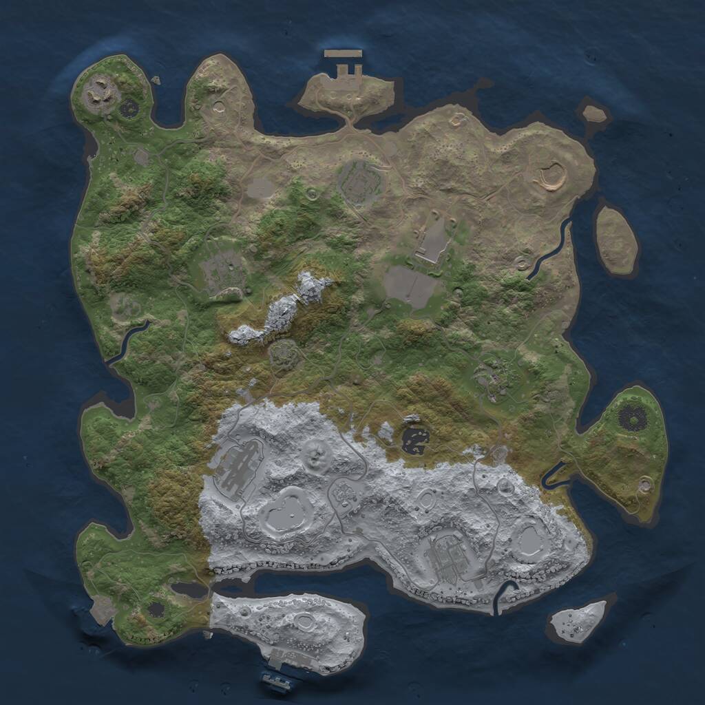 Rust Map: Procedural Map, Size: 3750, Seed: 12139, 15 Monuments