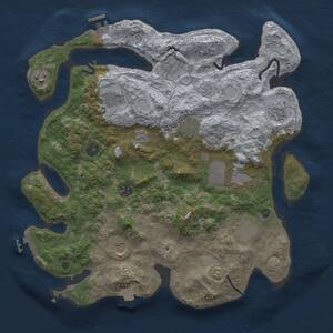 Thumbnail Rust Map: Procedural Map, Size: 3750, Seed: 1509745, 16 Monuments