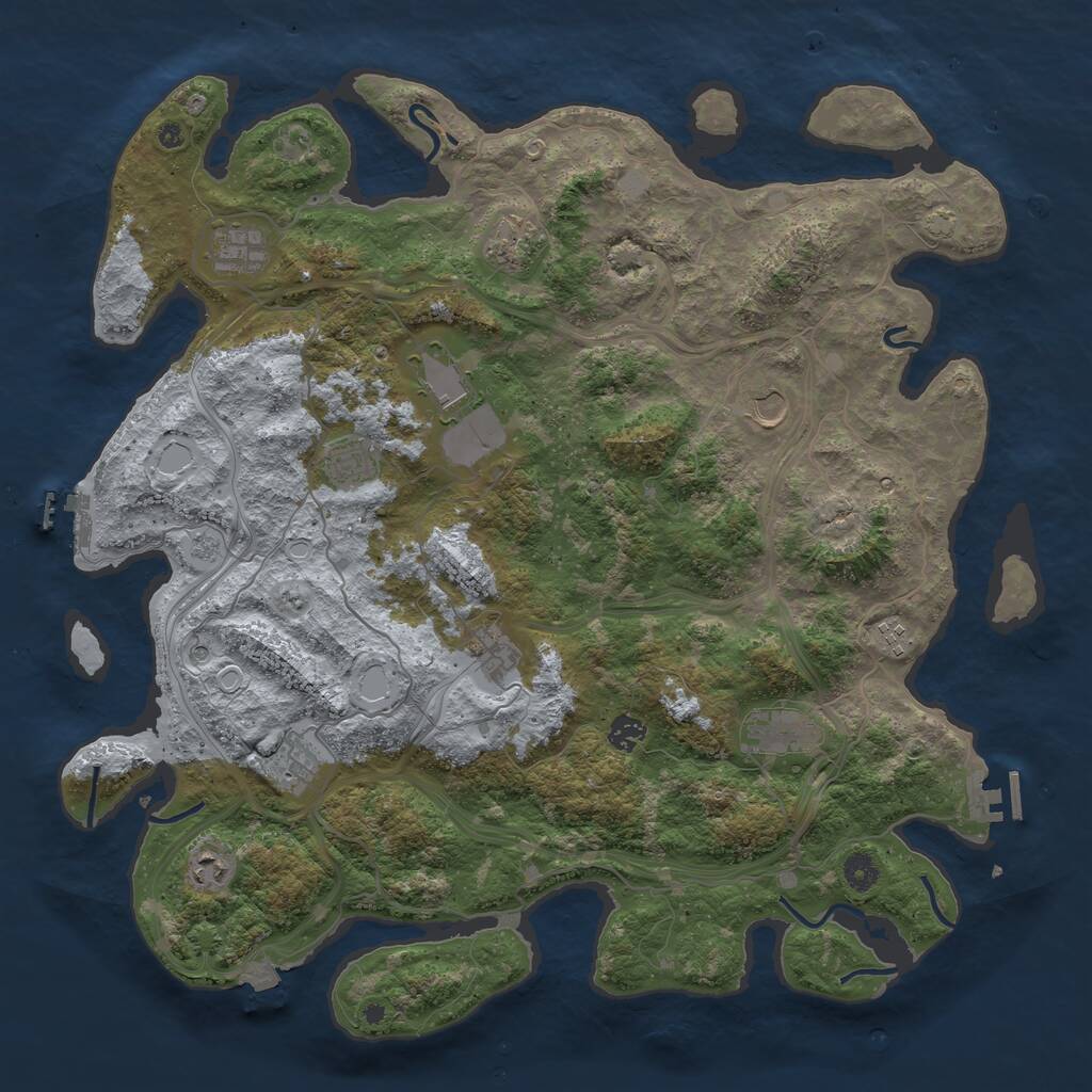 Rust Map: Procedural Map, Size: 4500, Seed: 1516803835, 17 Monuments