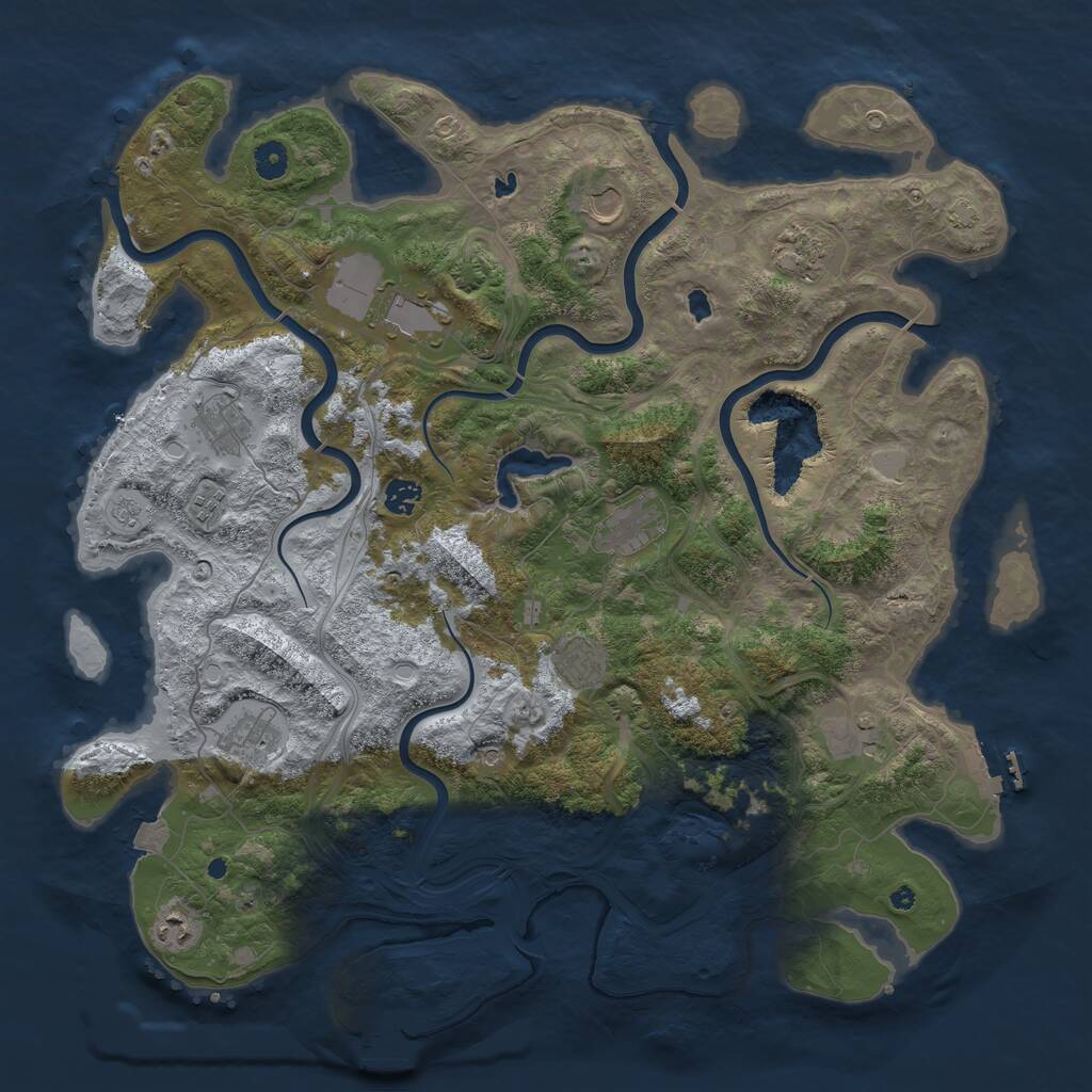 Rust Map: Procedural Map, Size: 4500, Seed: 1516803835, 17 Monuments