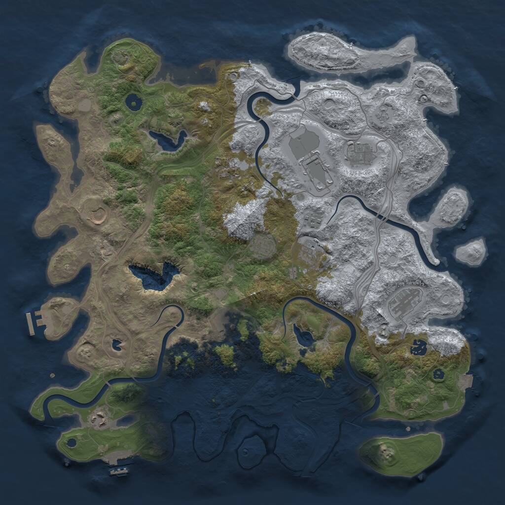 Rust Map: Procedural Map, Size: 4500, Seed: 916901161, 17 Monuments