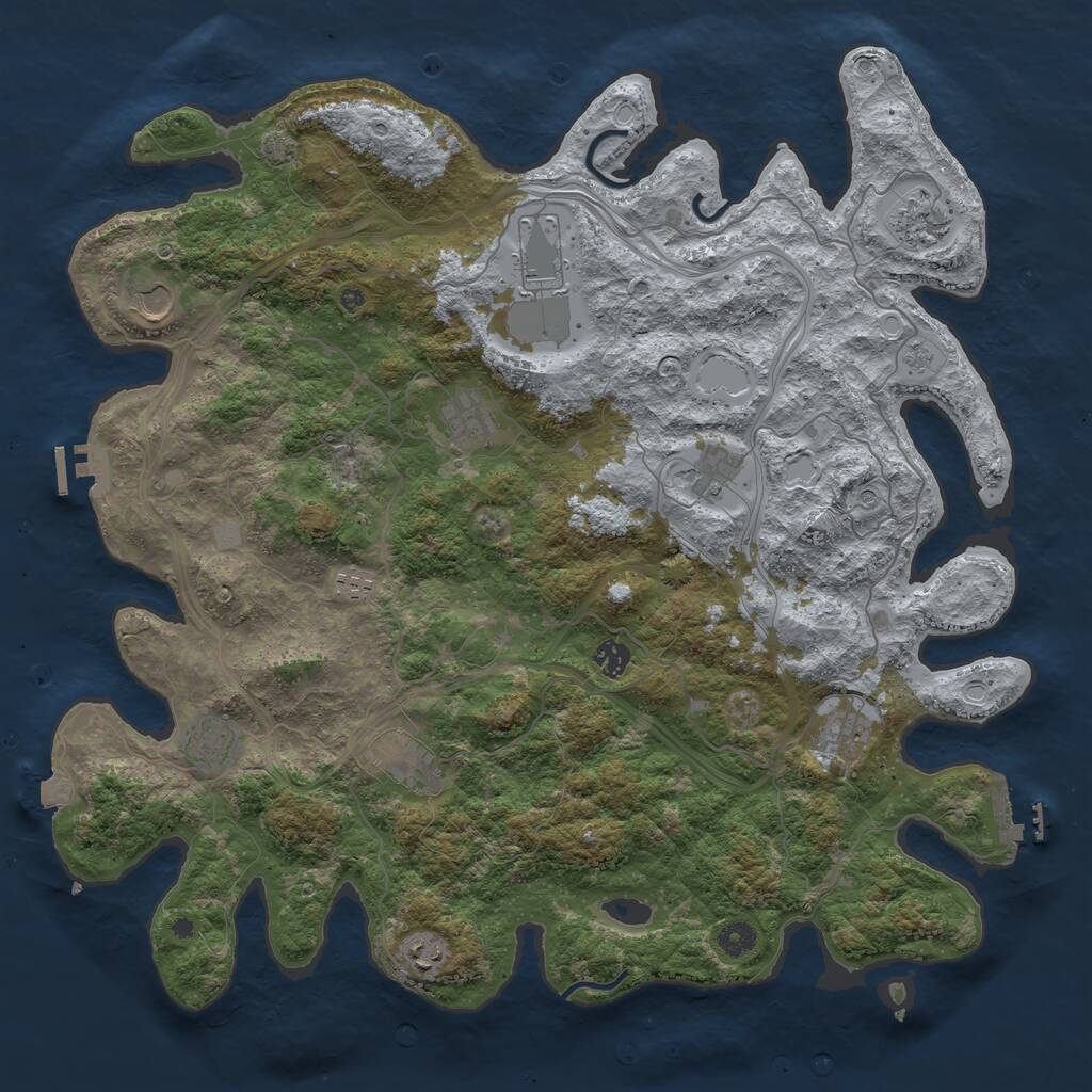 Rust Map: Procedural Map, Size: 4500, Seed: 7483, 17 Monuments