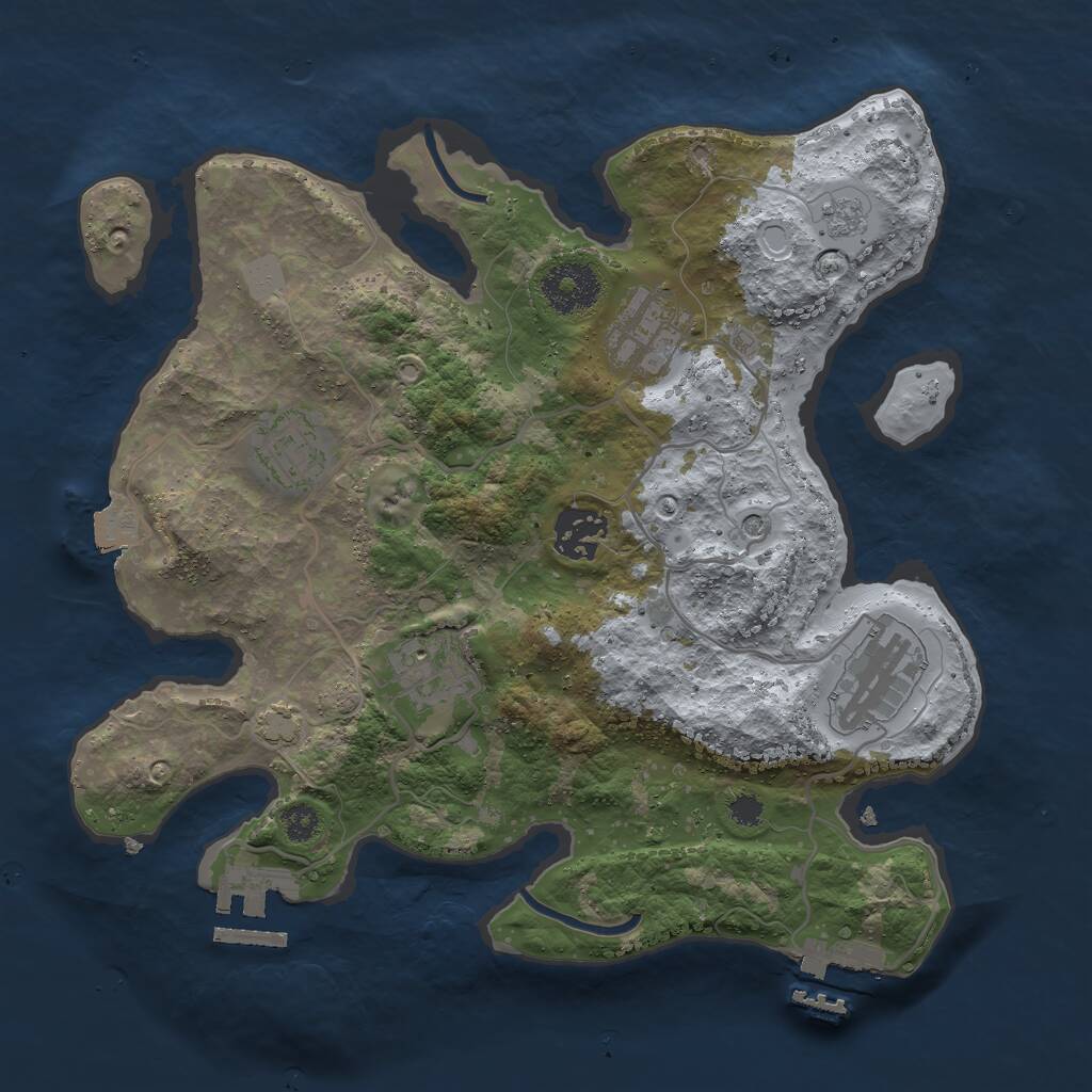 Rust Map: Procedural Map, Size: 3000, Seed: 237923177, 11 Monuments