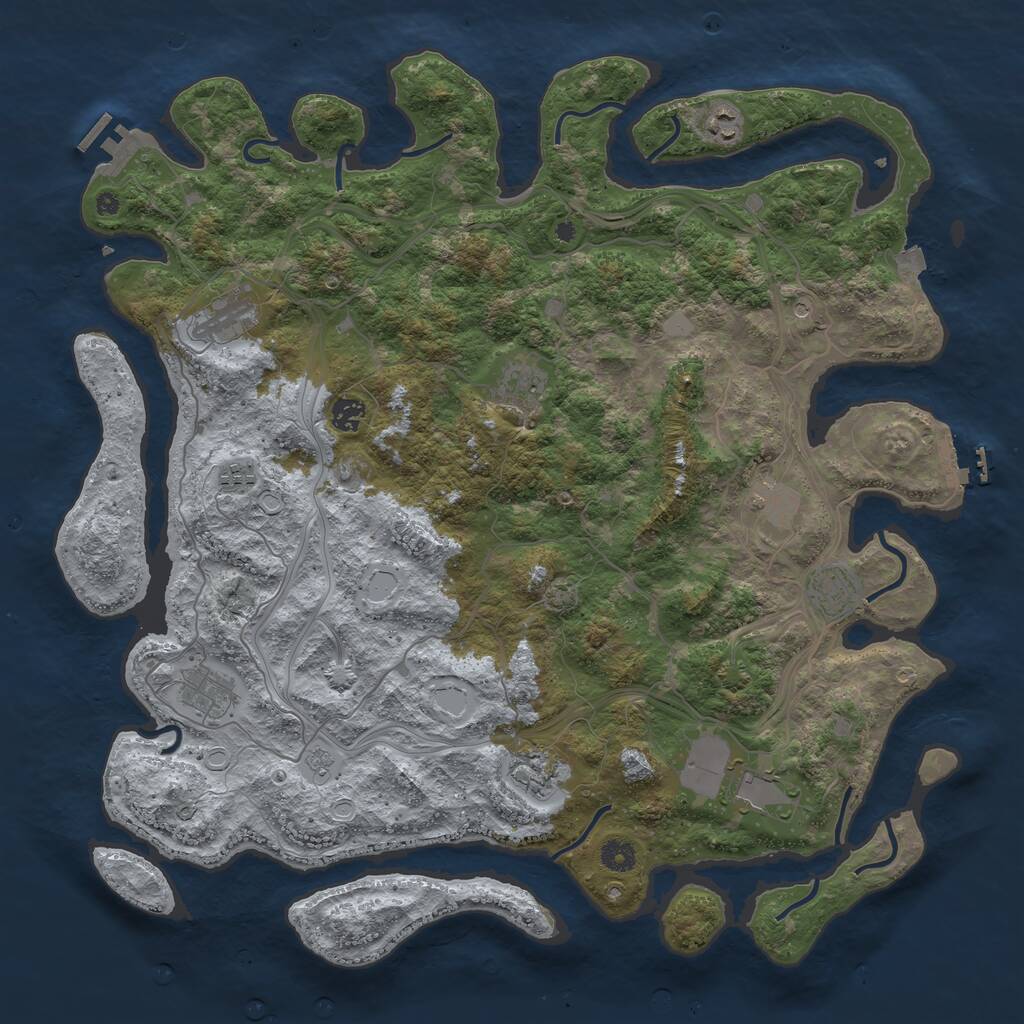 Rust Map: Procedural Map, Size: 4500, Seed: 894764983, 16 Monuments