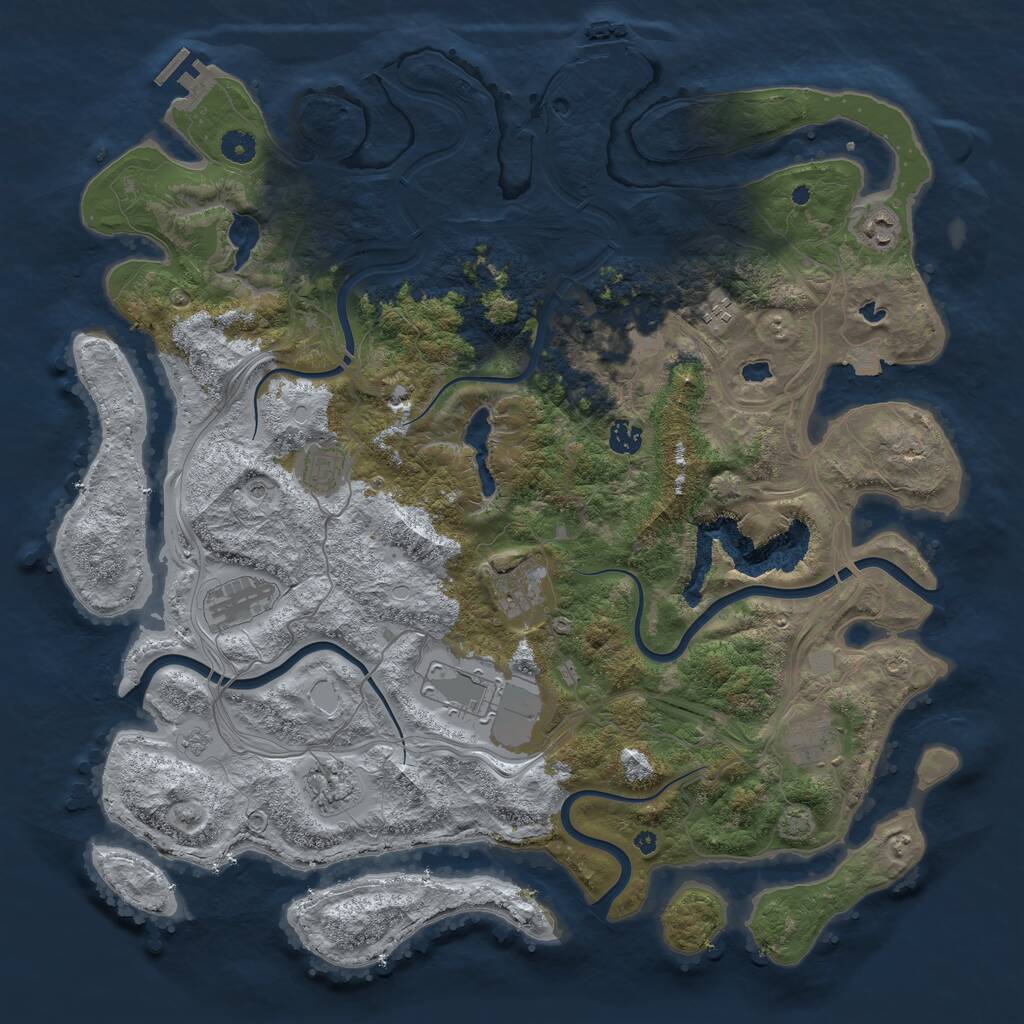 Rust Map: Procedural Map, Size: 4500, Seed: 894764983, 16 Monuments