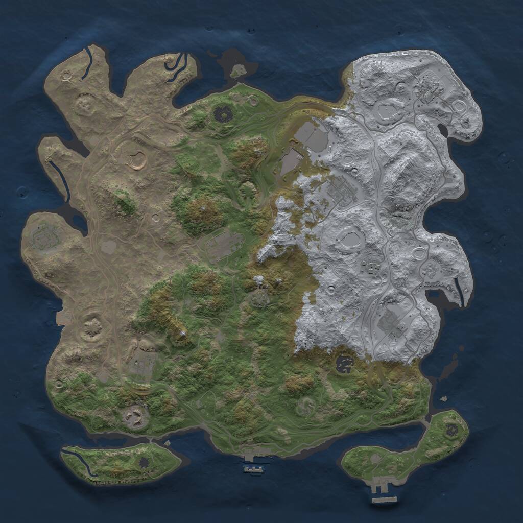 Rust Map: Procedural Map, Size: 4250, Seed: 1737887205, 17 Monuments