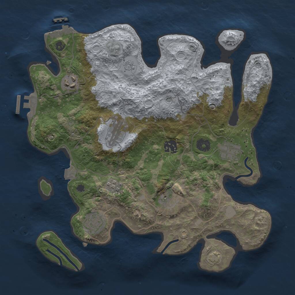 Rust Map: Procedural Map, Size: 3200, Seed: 85976283, 13 Monuments