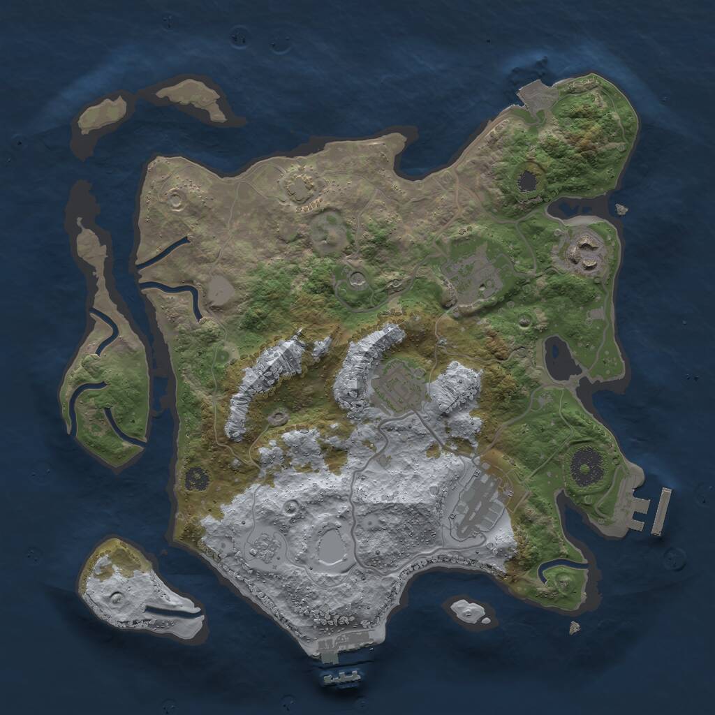 Rust Map: Procedural Map, Size: 3000, Seed: 65566, 10 Monuments