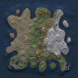 Thumbnail Rust Map: Procedural Map, Size: 3000, Seed: 1096991888, 13 Monuments