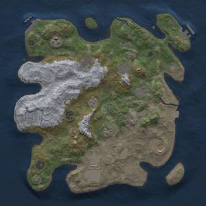 Thumbnail Rust Map: Procedural Map, Size: 3500, Seed: 2047223990, 16 Monuments