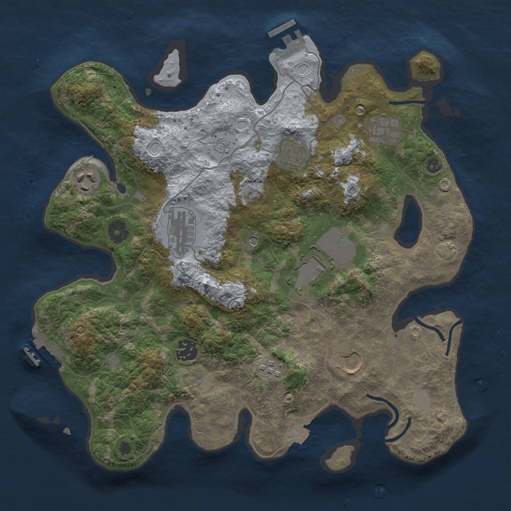 Rust Map: Procedural Map, Size: 3500, Seed: 188902, 14 Monuments