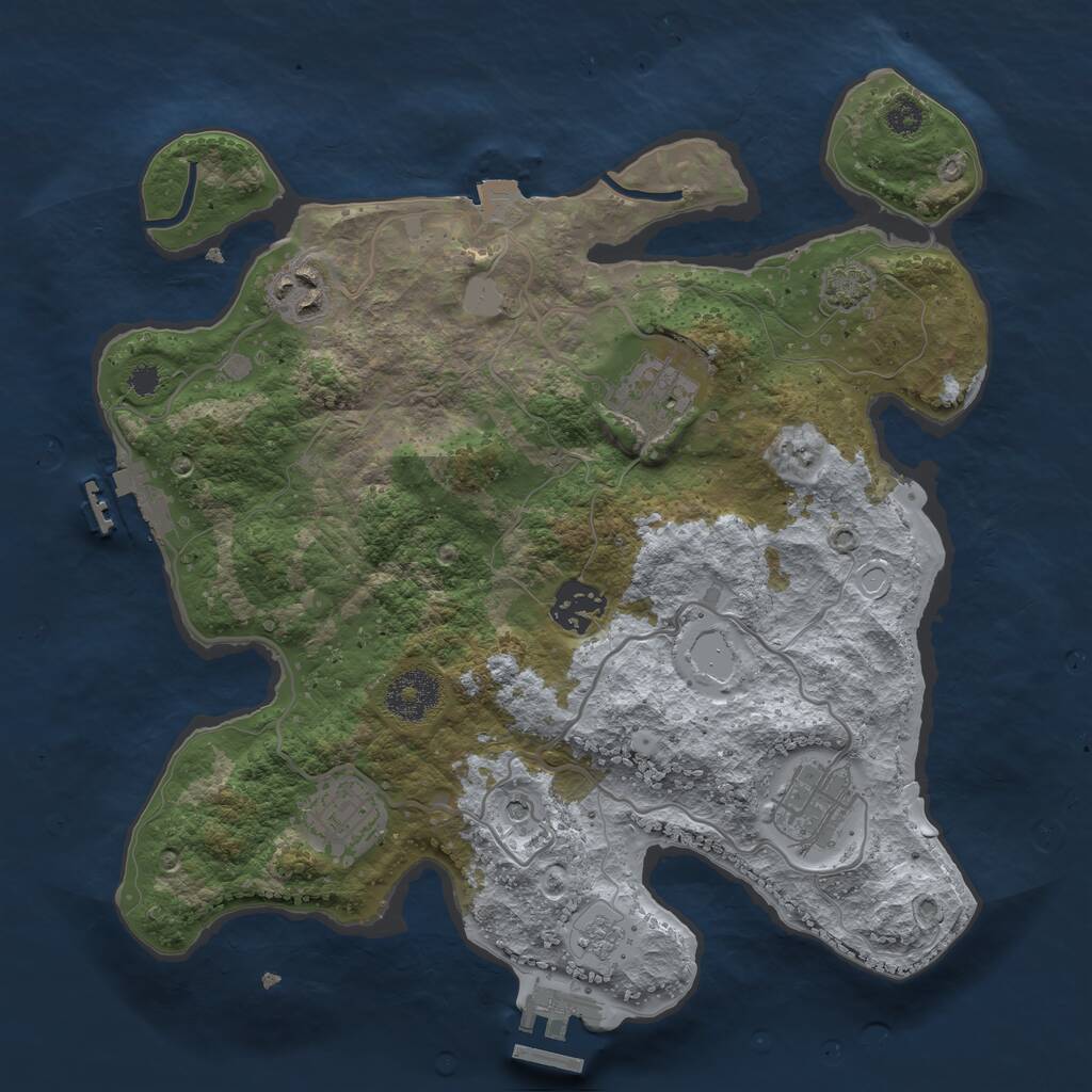 Rust Map: Procedural Map, Size: 3100, Seed: 358055072, 11 Monuments