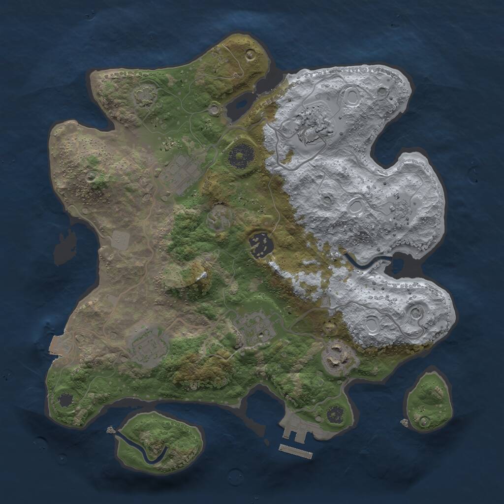 Rust Map: Procedural Map, Size: 3000, Seed: 180289189, 11 Monuments