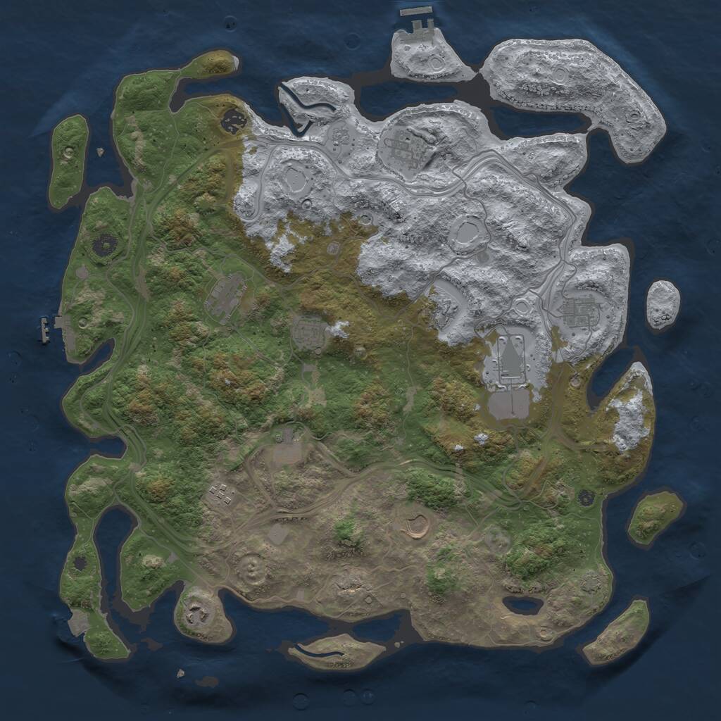 Rust Map: Procedural Map, Size: 4500, Seed: 95234913, 17 Monuments