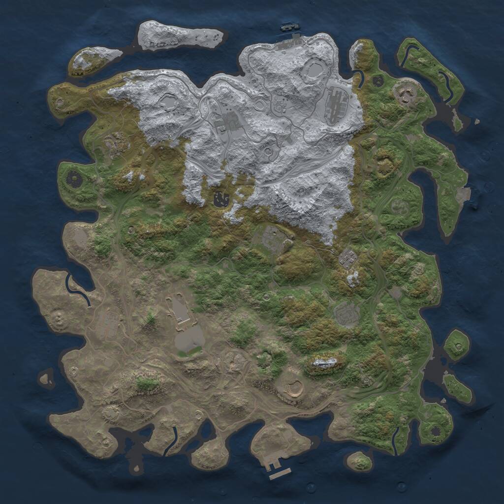 Rust Map: Procedural Map, Size: 4500, Seed: 1999215902, 17 Monuments