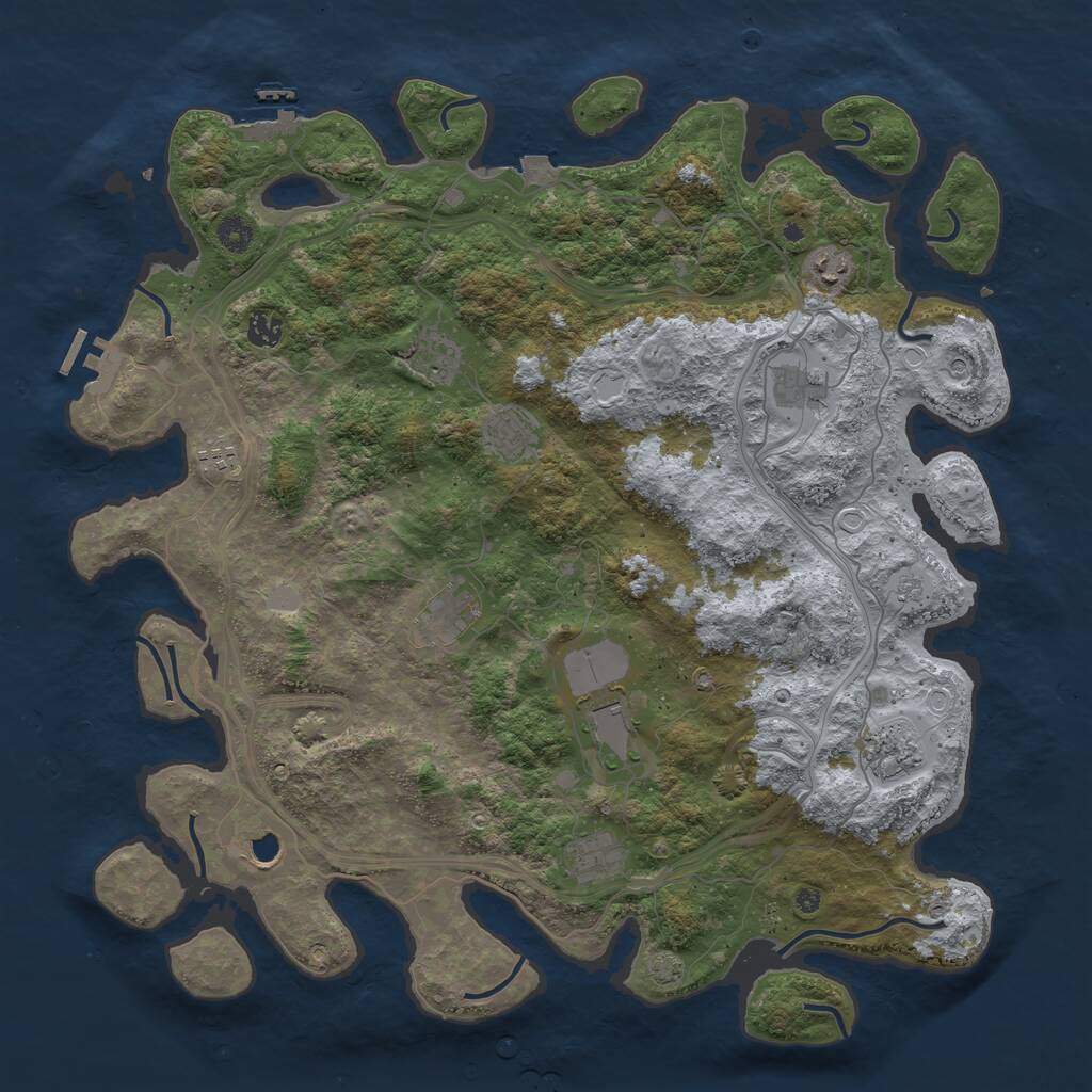 Rust Map: Procedural Map, Size: 4500, Seed: 456455287, 17 Monuments