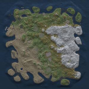 Thumbnail Rust Map: Procedural Map, Size: 4500, Seed: 456455287, 17 Monuments