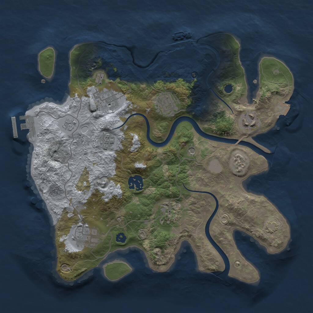 Rust Map: Procedural Map, Size: 3000, Seed: 1741204319, 13 Monuments