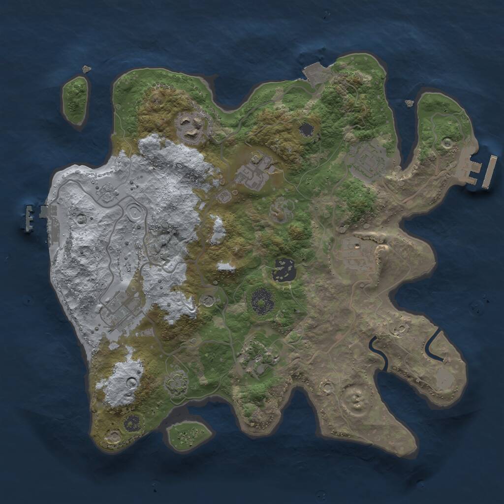 Rust Map: Procedural Map, Size: 3000, Seed: 1741204319, 13 Monuments