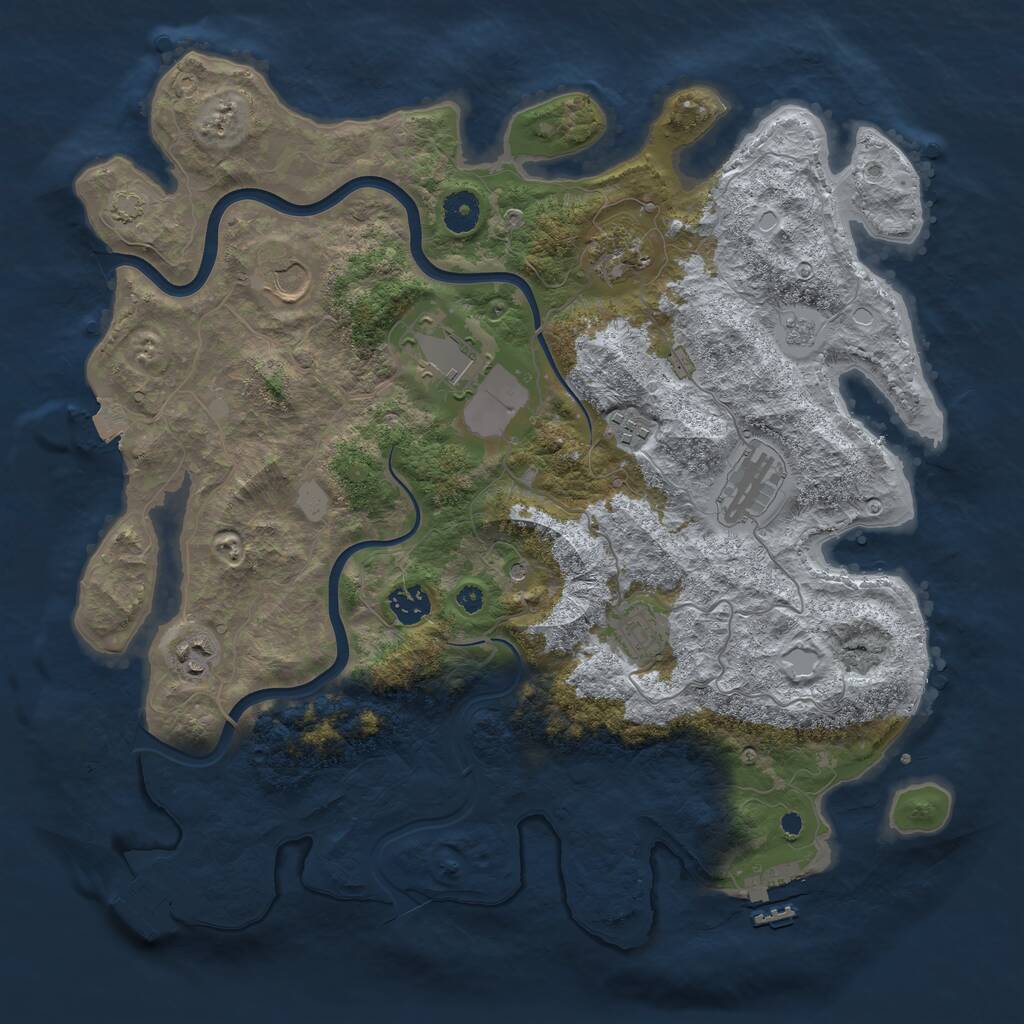 Rust Map: Procedural Map, Size: 3900, Seed: 6754913, 14 Monuments