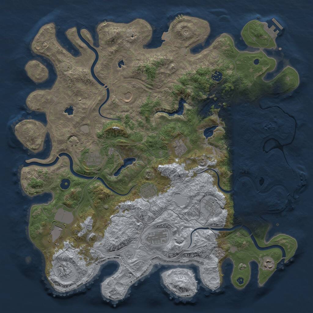 Rust Map: Procedural Map, Size: 4500, Seed: 5021980, 17 Monuments