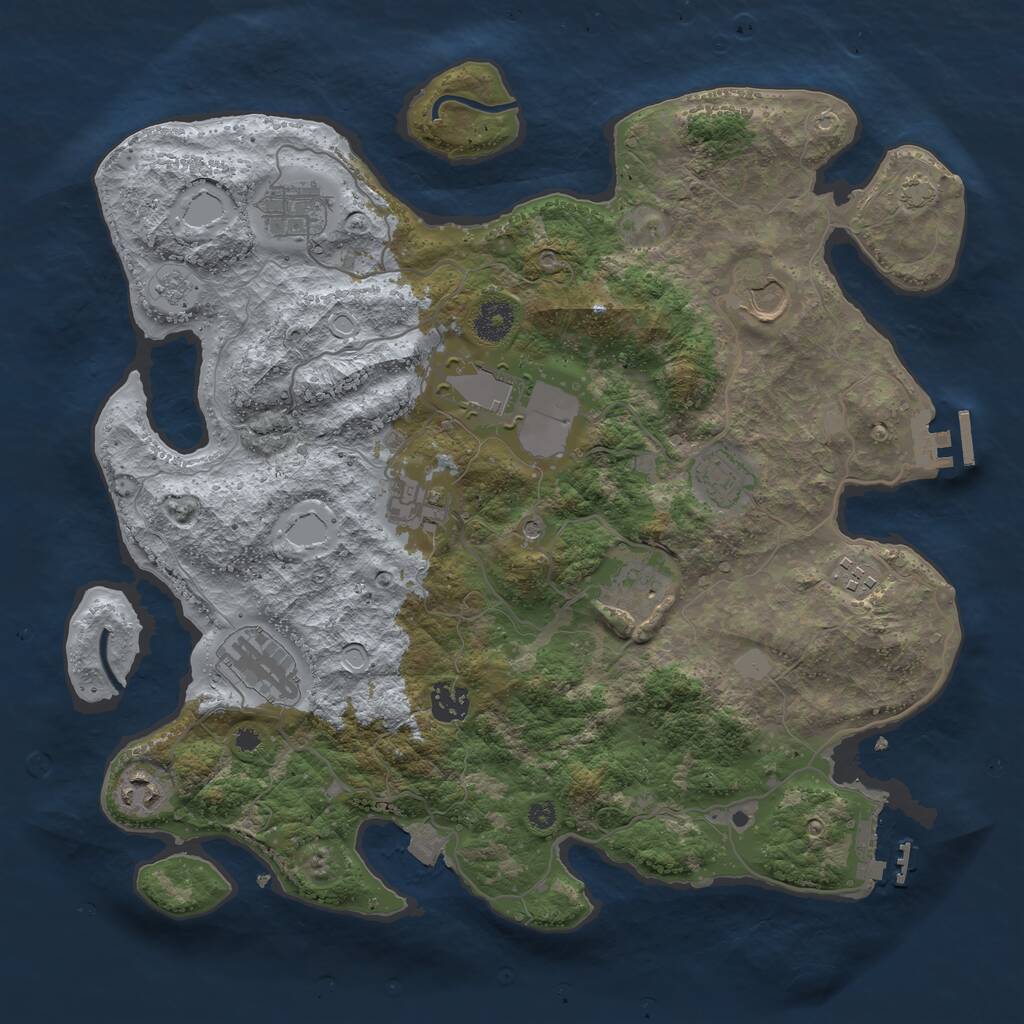 Rust Map: Procedural Map, Size: 3750, Seed: 511156141, 16 Monuments