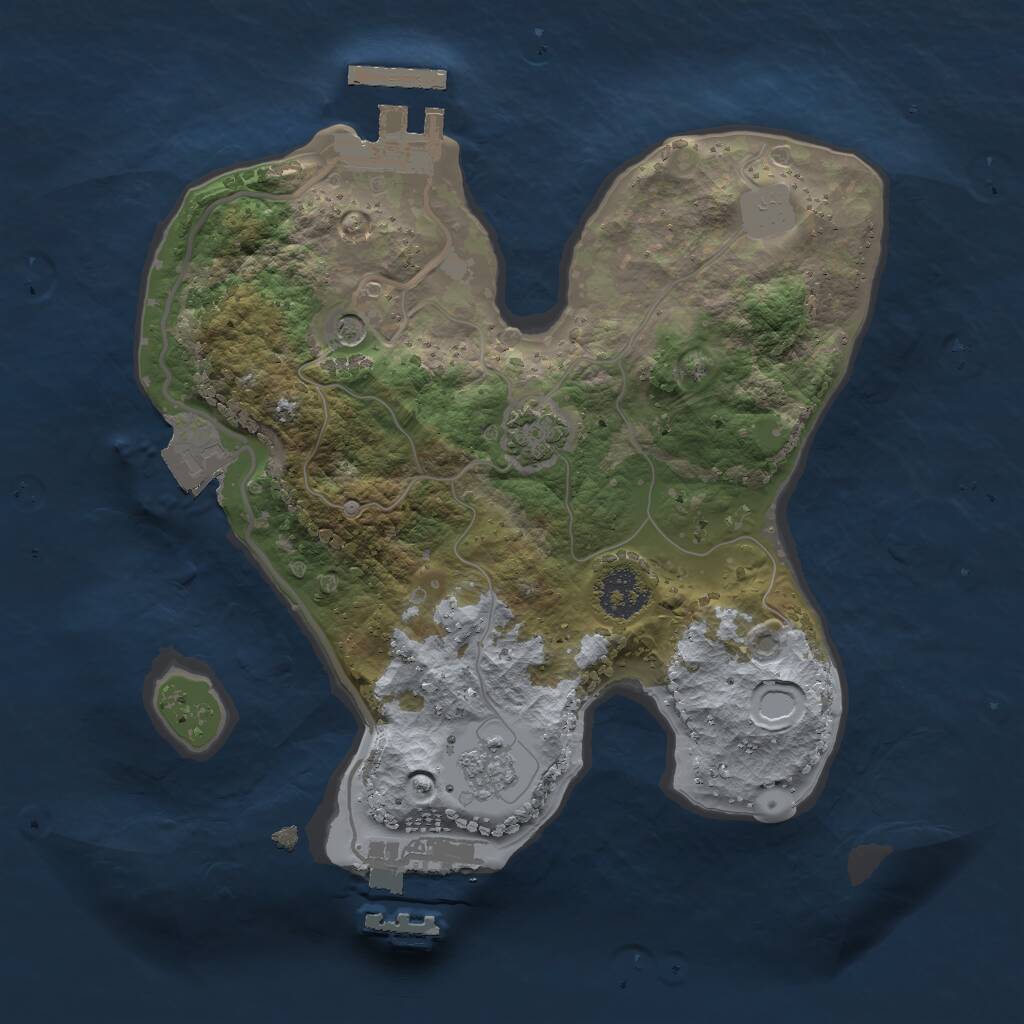 Rust Map: Procedural Map, Size: 2106, Seed: 50000, 6 Monuments