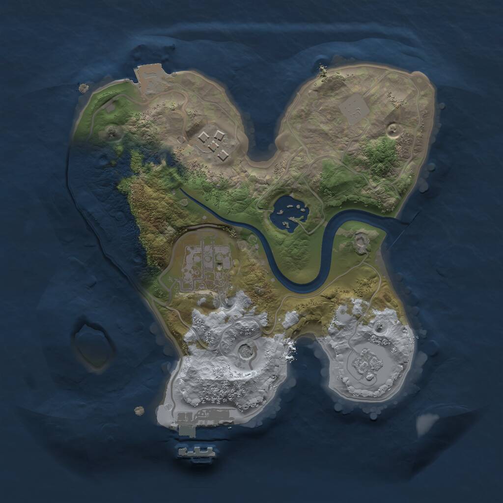 Rust Map: Procedural Map, Size: 2106, Seed: 50000, 7 Monuments