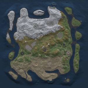 Thumbnail Rust Map: Procedural Map, Size: 3500, Seed: 2085025830, 12 Monuments