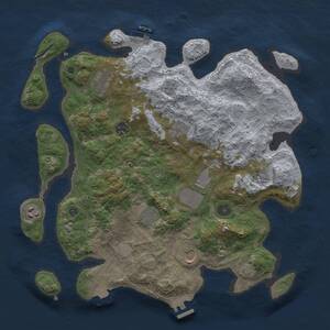 Thumbnail Rust Map: Procedural Map, Size: 3750, Seed: 564579185, 15 Monuments